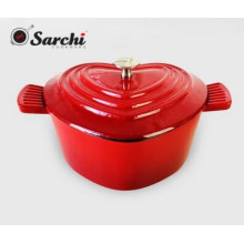 Heart shape cast iron cookware casserole